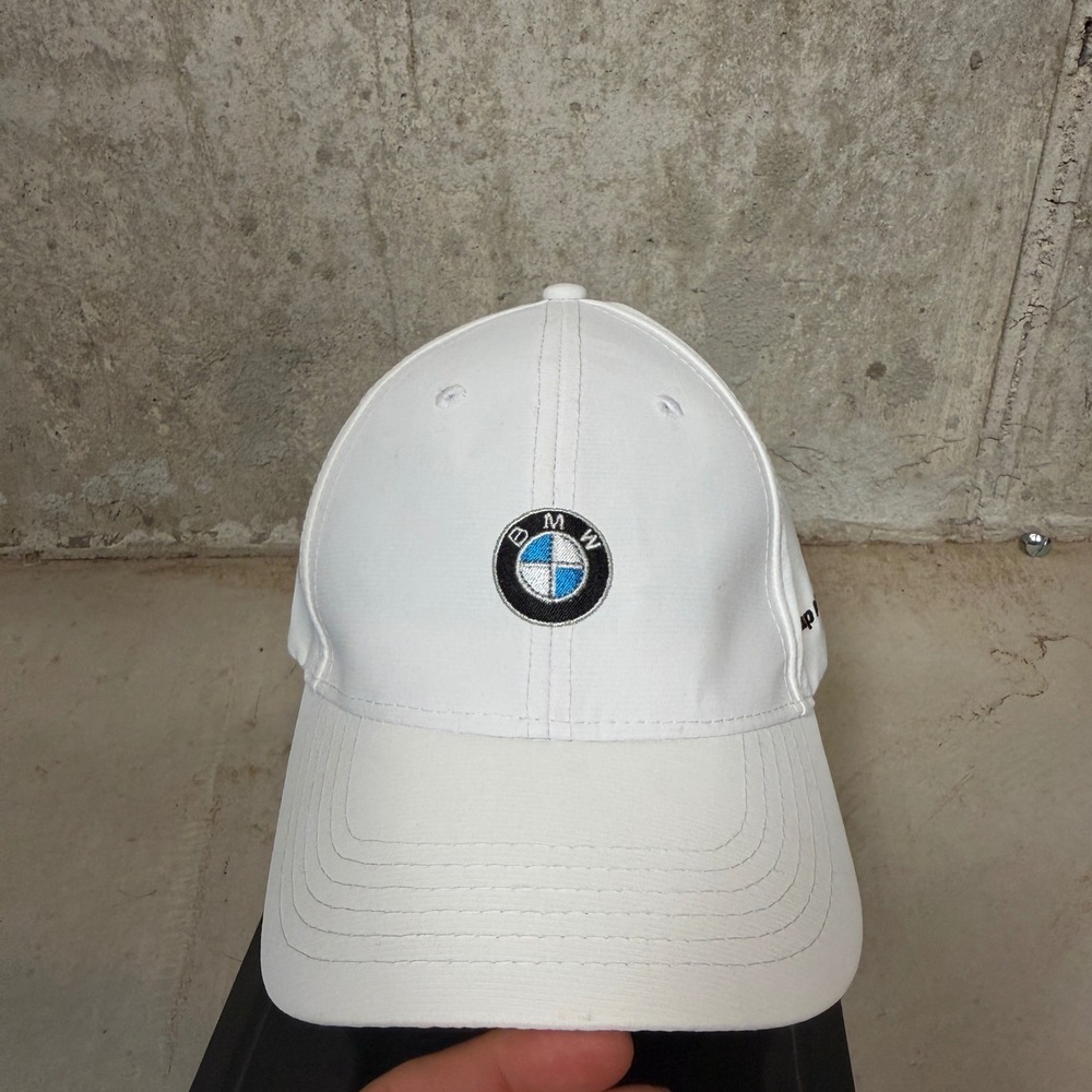 BMW Golf Cup International White Baseball Cap Hat Mens Adjustable Embroidered